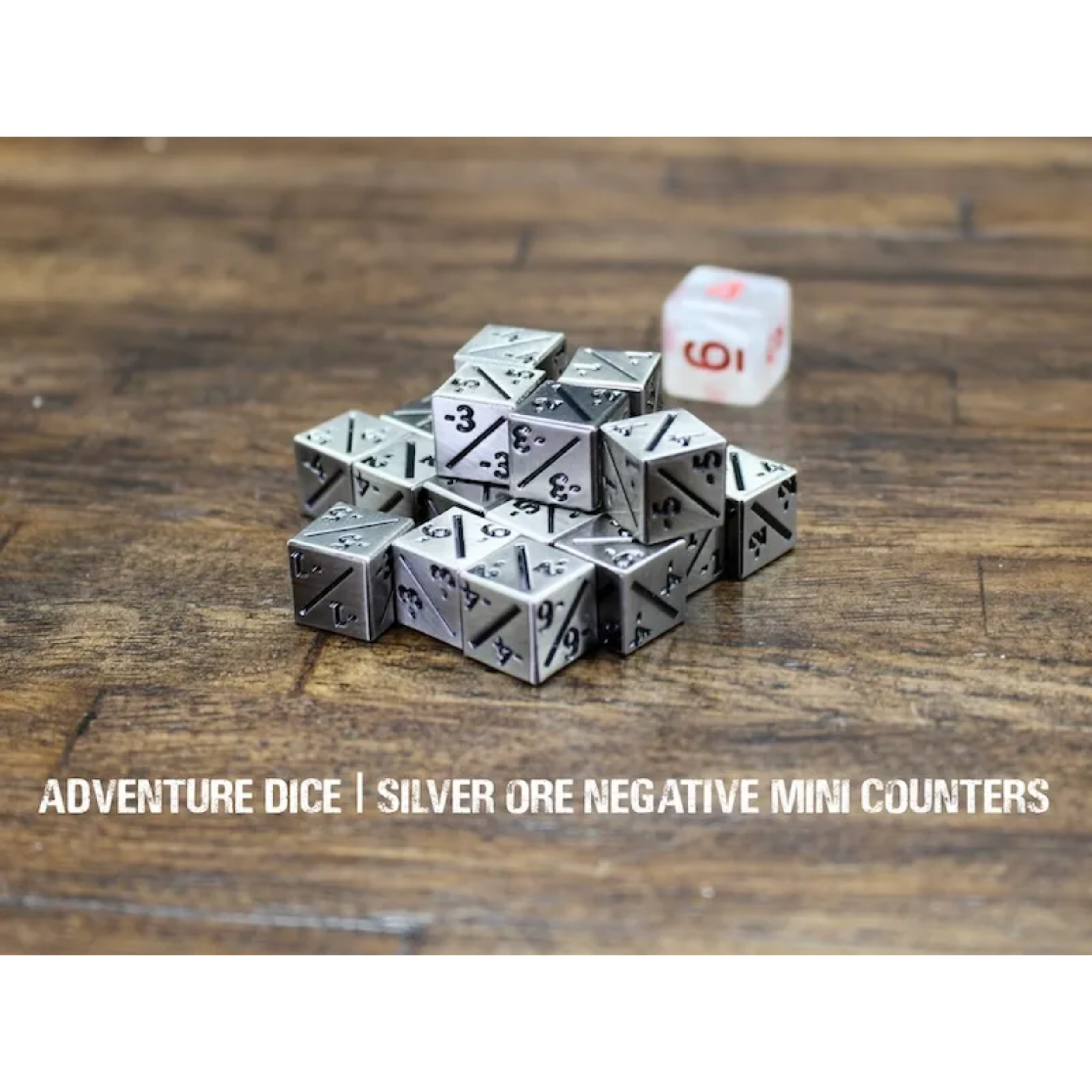 Silver Ore Negative Mini Counters Adventure Dice